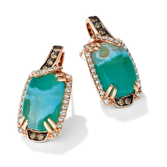 Le Vian Earrings featuring Aquaprase Chocolate Diamonds, Nude Diamonds Rose Gold - Picture 1 of 2